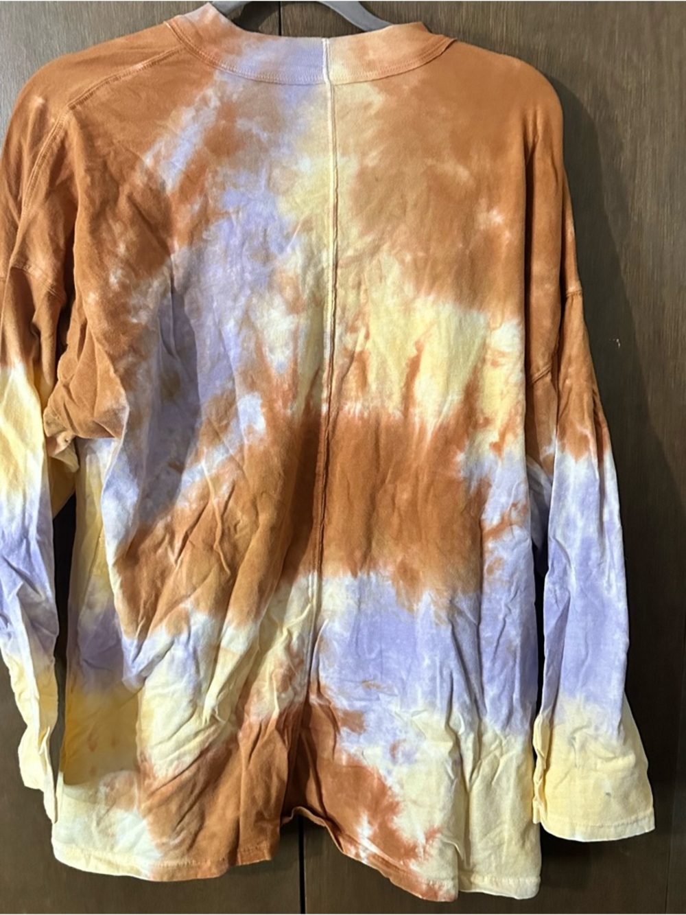 Free People We the Free Tie-Dye Tee Lilac Woods Long Sleeve Shirt Size Large - Picture 5 of 12